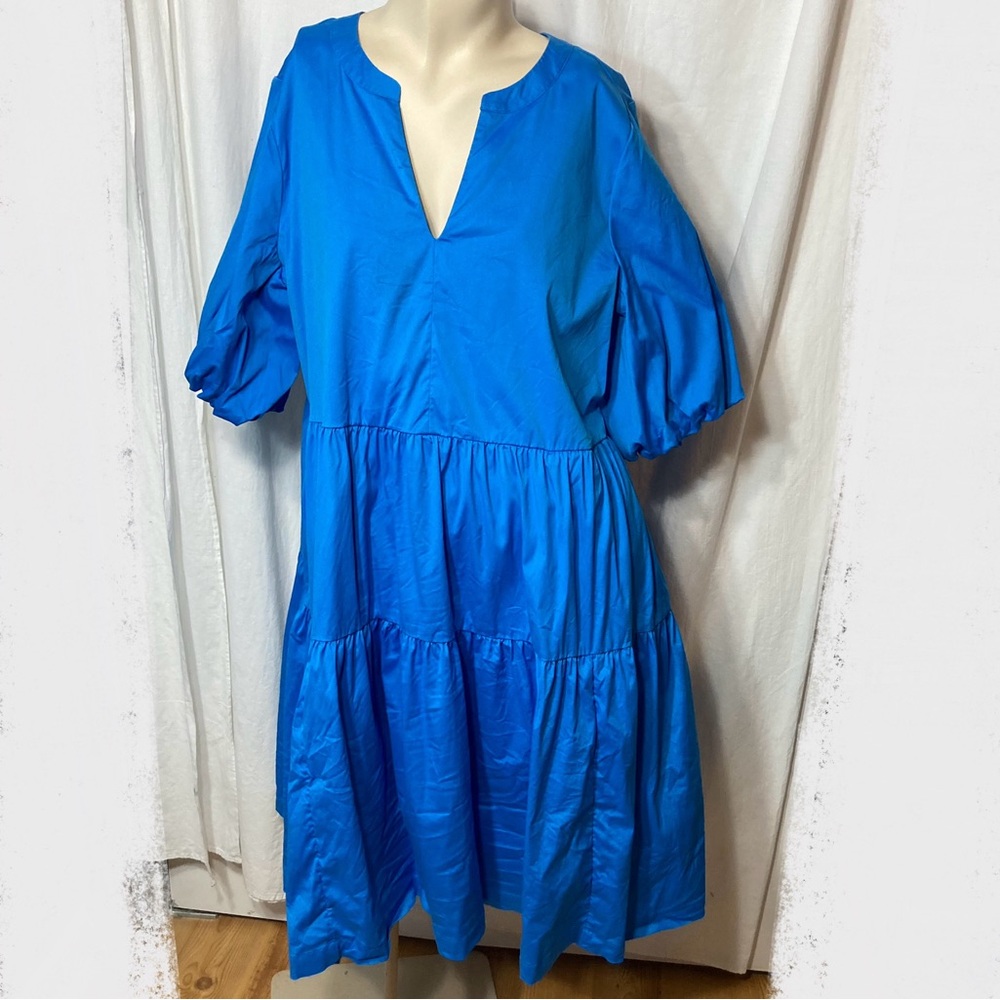 Chico’s blue tiered dress women’s size 8